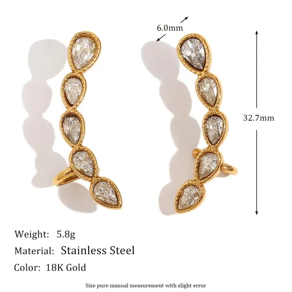 Gold_Waterdrop_Earclip_Stud_Earrings_For_Women